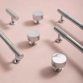 Shiny silver cabinet pull/Silver cabinet door handle with a line pattern/Chrome silver drawer handle/Modern shiny silver furniture hardware