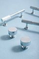 Shiny silver cabinet pull/Silver cabinet door handle with a line pattern/Chrome silver drawer handle/Modern shiny silver furniture hardware
