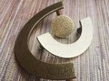 Aged hammered brass semi circle shaped handle/hammered bronze drawer pull/kitchen hardware/large cabinet handle/bronze wardrobe door handle