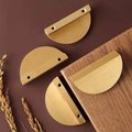 Big gold brass semi circle handle/demi lune drawer pull/kitchen hardware/large cabinet handle/gold wardrobe door handle/home improvement