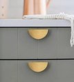 Big gold brass semi circle handle/demi lune drawer pull/kitchen hardware/large cabinet handle/gold wardrobe door handle/home improvement