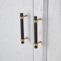 Black and gold knurled cabinet bar handle/textured brass drawer pull/ kitchen cabinet handle/modern furniture hardware/cabinet door handle