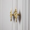 Gold brass autumn leaf cabinet handle/Gold leaf shaped drawer pull/Gold leaves door handle/Fall leaf drawer knob/gold furniture hardware