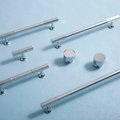 Shiny silver cabinet pull/Silver cabinet door handle with a line pattern/Chrome silver drawer handle/Modern shiny silver furniture hardware