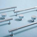 Shiny silver cabinet pull/Silver cabinet door handle with a line pattern/Chrome silver drawer handle/Modern shiny silver furniture hardware