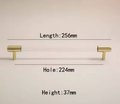 Brass and clear textured lucite cabinet bar pull handle/clear acrylic drawer handle/lucite furniture hardware/brass transparent resin handle