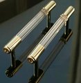 Brass and clear textured lucite cabinet bar pull handle/clear acrylic drawer handle/lucite furniture hardware/brass transparent resin handle