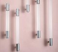 Chrome and clear textured lucite cabinet bar pull handle/clear acrylic drawer handle/lucite furniture hardware/transparent resin handle
