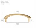 Shiny textured gold brass semi circle handle/hammered gold drawer pull/kitchen hardware/large cabinet handle/gold wardrobe door handle