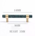 Dark Green Verde marble and brass cabinet pull/Green marble and gold brass drawer pull/green marble cabinet handle/modern stone hardware