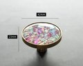 Pink mother of pearl drawer pull/liliac pearl and gold brass cabinet handle/round shell drawer knob/nursery decor/pink furniture hardware