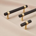 Black and gold knurled cabinet bar handle/textured brass drawer pull/ kitchen cabinet handle/modern furniture hardware/cabinet door handle