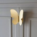 Pair of shiny hammered brass butterfly wing handles/gold butterfly door handles/textured brass hardware/nursery decor/gold kitchen handles