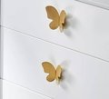 Pair of shiny hammered brass butterfly wing handles/gold butterfly door handles/textured brass hardware/nursery decor/gold kitchen handles