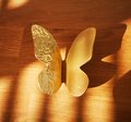 Pair of shiny hammered brass butterfly wing handles/gold butterfly door handles/textured brass hardware/nursery decor/gold kitchen handles