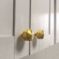 Heavy gold brass octagonal pyramid drawer pull/geometric cabinet handle/gold furniture hardware/classic door handle/hexagonal knob/IKEA hack