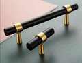 Matte black and gold brass cabinet bar handle/Black and gold drawer pull/Matte black and gold door handle/Black and Gold furniture hardware
