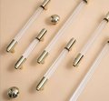 Brass and clear textured lucite cabinet bar pull handle/clear acrylic drawer handle/lucite furniture hardware/brass transparent resin handle