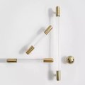 Brass and clear textured lucite cabinet bar pull handle/clear acrylic drawer handle/lucite furniture hardware/brass transparent resin handle