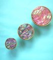 Pink mother of pearl drawer pull/liliac pearl and gold brass cabinet handle/round shell drawer knob/nursery decor/pink furniture hardware