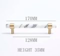 White and grey Calcutta marble cabinet pull handle/white marble and brass drawer pull/white marble door handle/marble furniture hardware