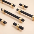 Jet black nero marble cabinet handle/black marble and brass drawer pull/marble furniture hardware/black and gold or silver kitchen hardware