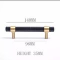 Jet black nero marble cabinet handle/black marble and brass drawer pull/marble furniture hardware/black and gold or silver kitchen hardware