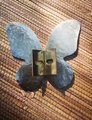 Pair of shiny hammered brass butterfly wing handles/gold butterfly door handles/textured brass hardware/nursery decor/gold kitchen handles