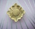 Arts and crafts style sun flower drawer handle/Gold sun flower cabinet handle/Arts and crafts style door knob/Gold brass furniture hardware