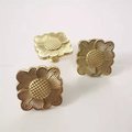 Arts and crafts style sun flower drawer handle/Gold sun flower cabinet handle/Arts and crafts style door knob/Gold brass furniture hardware