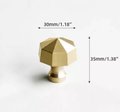 Heavy gold brass octagonal pyramid drawer pull/geometric cabinet handle/gold furniture hardware/classic door handle/hexagonal knob/IKEA hack