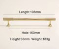 Shiny gold brass bar handle/bar handle with a line pattern/polished metal cabinet handle/home improvement hardware/kitchen cabinet handle