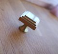 Gold brass square shaped drawer pull/Gold geometric square cabinet pull/Square door knob/brass furniture hardware/gold square cabinet handle