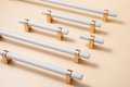 Light Grey and Gold cabinet bar pull/ wooden drawer handles/nursery furniture hardware/gray cabinet door handles/children's furniture handle