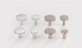 Hammered silver metal drawer handle/textured silver cabinet pull/silver hexagonal door knob/silver furniture hardware/IKEA hack/beaten metal