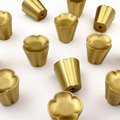 Clover pattern cabinet pull/Gold brass cone shaped drawer knob/Clover shaped door handle/Small brass drawer handle/Brass furniture hardware