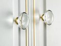 Mid century modern clear crystal cabinet pull/Transparent  oval shaped door knob/crystal furniture hardware/vintage style egg shaped handle