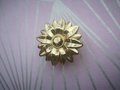 Gold star flower drawer handle/Gold brass flower cabinet handle/Brass vintage door knob/Brass furniture hardware/Unique flower drawer knob