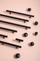Matte black solid brass cabinet bar handle/Matte black brass drawer pull/Black kitchen hardware/Modern furniture hardware/black door handle