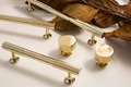 Shiny gold brass bar handle/bar handle with a line pattern/polished metal cabinet handle/home improvement hardware/kitchen cabinet handle