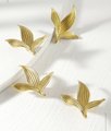 Gold Lilly of the Valley Leaf shaped Cabinet Pull/Elegant leaf shaped brass door handle/Brass leaves design drawer knob/furniture hardware