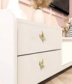 Gold Lilly of the Valley Leaf shaped Cabinet Pull/Elegant leaf shaped brass door handle/Brass leaves design drawer knob/furniture hardware
