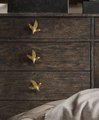Gold Lilly of the Valley Leaf shaped Cabinet Pull/Elegant leaf shaped brass door handle/Brass leaves design drawer knob/furniture hardware