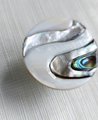 Large round mixed shell pattern drawer pull/Pearl Cabinet pull/mother of pearl door handle/Swirl pattern door knob/pearl furniture hardware