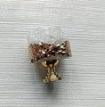 Green or white quartz crystal geode and brass cabinet handle/gemstone drawer handle/crystal door handle/raw semi precious stone door knob