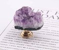 Heart shape amethyst or white quartz crystal geode cabinet handle/heart shaped gemstone drawer handle/small rough cut crystal door handle