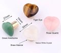 Smooth polished heart shaped semi precious stone drawer handle/Pink, white quartz, tiger eye or jade cabinet handle/heart gemstone door knob