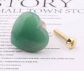 Smooth polished heart shaped semi precious stone drawer handle/Pink, white quartz, tiger eye or jade cabinet handle/heart gemstone door knob