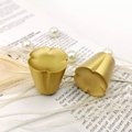 Clover pattern cabinet pull/Gold brass cone shaped drawer knob/Clover shaped door handle/Small brass drawer handle/Brass furniture hardware