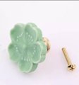 Ceramic flower design cabinet pull/Bright coloured flower drawer knobs/floral furniture hardware/simple flower handle